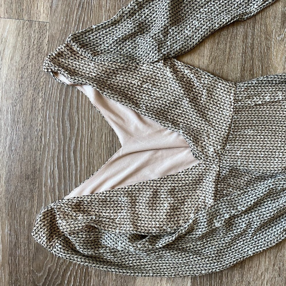 Patterned Backless Maxi Dress - image 1